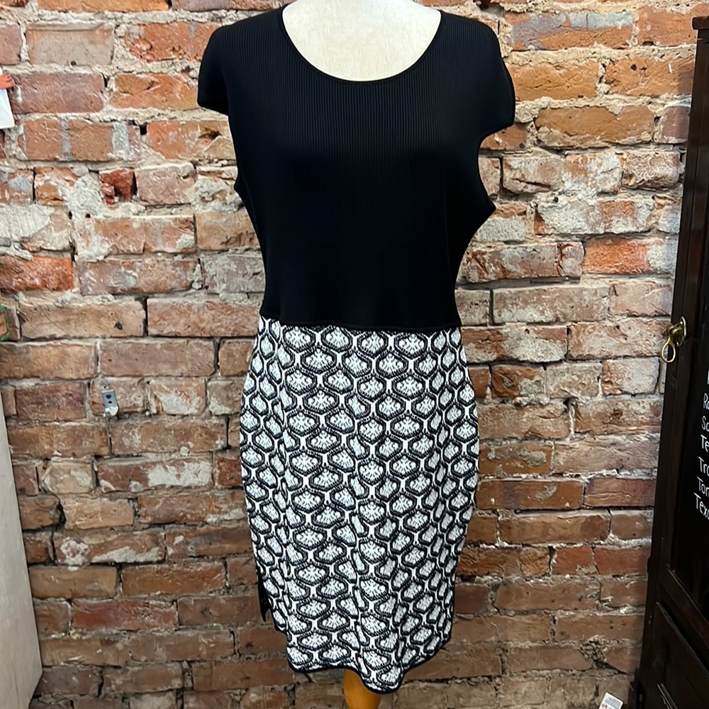 St. John Black & White Pattern Dress